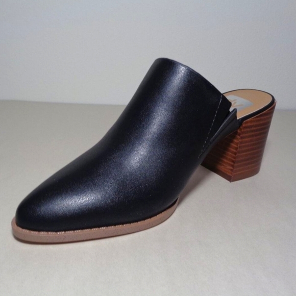 DOLCE VITA Women's New In Box Nero Black & Brown Leather Heel Mules Size 8.5 - Picture 7 of 15